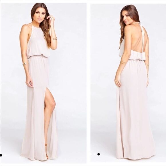 Show Me Your MuMu Dresses & Skirts - NWOT Heather Halter Dress Show me the ring crisp size Large Show mw your mumu